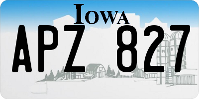 IA license plate APZ827