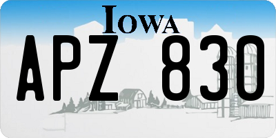 IA license plate APZ830