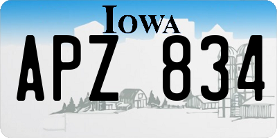 IA license plate APZ834
