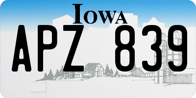IA license plate APZ839