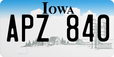 IA license plate APZ840