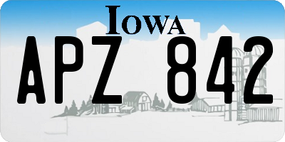 IA license plate APZ842