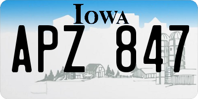IA license plate APZ847