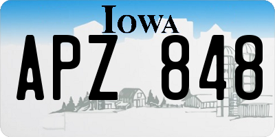 IA license plate APZ848