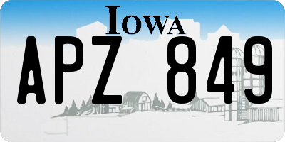 IA license plate APZ849