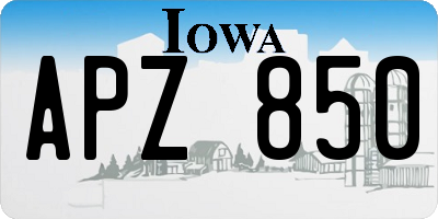 IA license plate APZ850