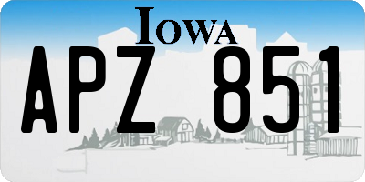 IA license plate APZ851