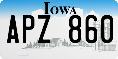 IA license plate APZ860