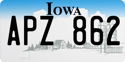 IA license plate APZ862