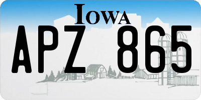 IA license plate APZ865