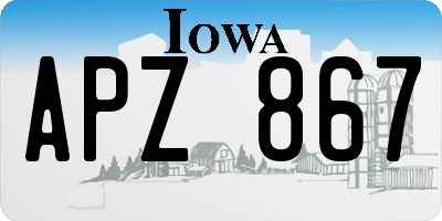 IA license plate APZ867