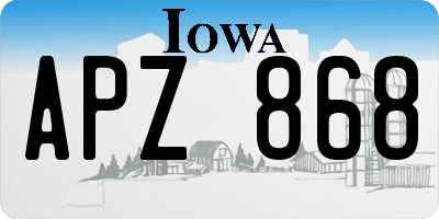 IA license plate APZ868