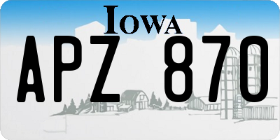 IA license plate APZ870