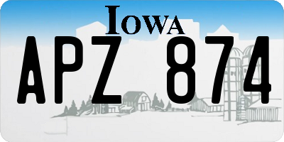 IA license plate APZ874