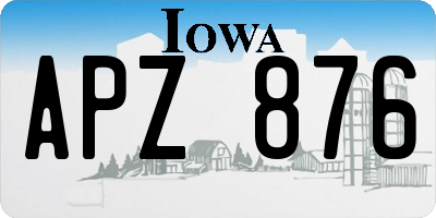 IA license plate APZ876