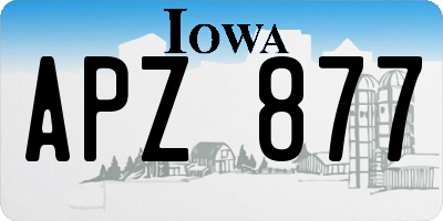 IA license plate APZ877