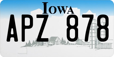 IA license plate APZ878