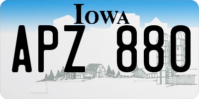 IA license plate APZ880