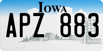 IA license plate APZ883