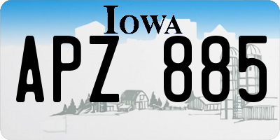 IA license plate APZ885