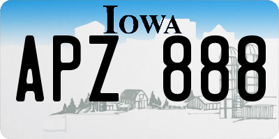 IA license plate APZ888