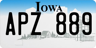 IA license plate APZ889