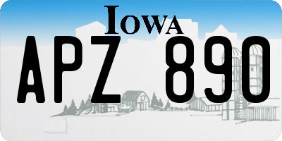 IA license plate APZ890