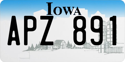 IA license plate APZ891