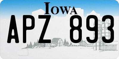 IA license plate APZ893