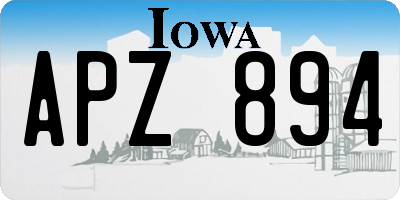 IA license plate APZ894