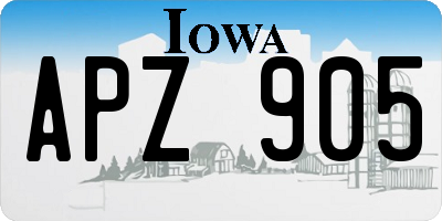 IA license plate APZ905