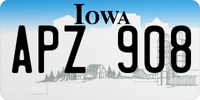 IA license plate APZ908
