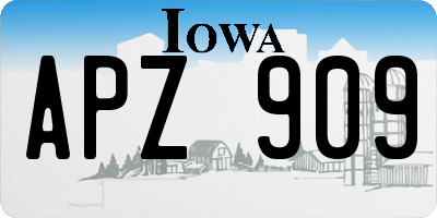 IA license plate APZ909