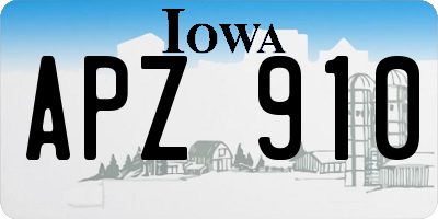IA license plate APZ910