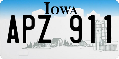 IA license plate APZ911