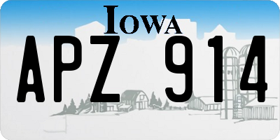 IA license plate APZ914