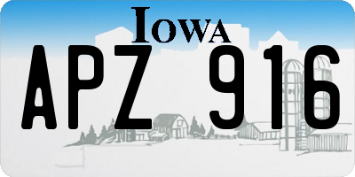 IA license plate APZ916