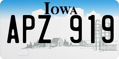 IA license plate APZ919