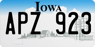IA license plate APZ923