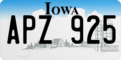 IA license plate APZ925