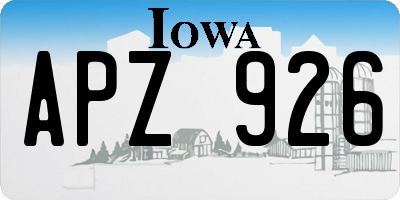 IA license plate APZ926