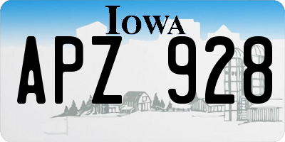 IA license plate APZ928