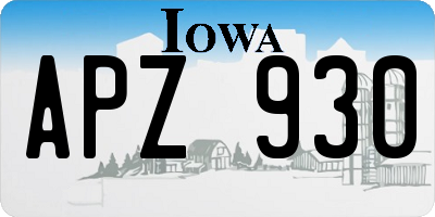 IA license plate APZ930