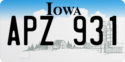 IA license plate APZ931