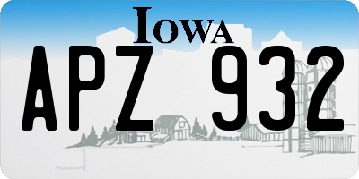 IA license plate APZ932