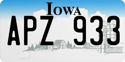 IA license plate APZ933