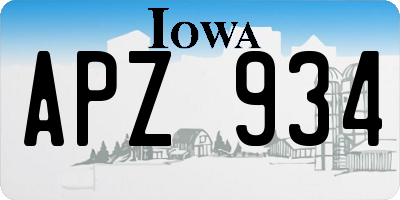 IA license plate APZ934
