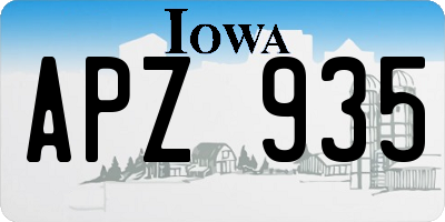 IA license plate APZ935