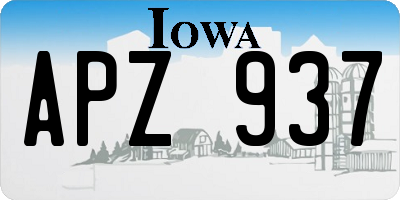 IA license plate APZ937
