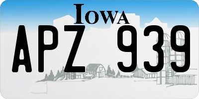IA license plate APZ939